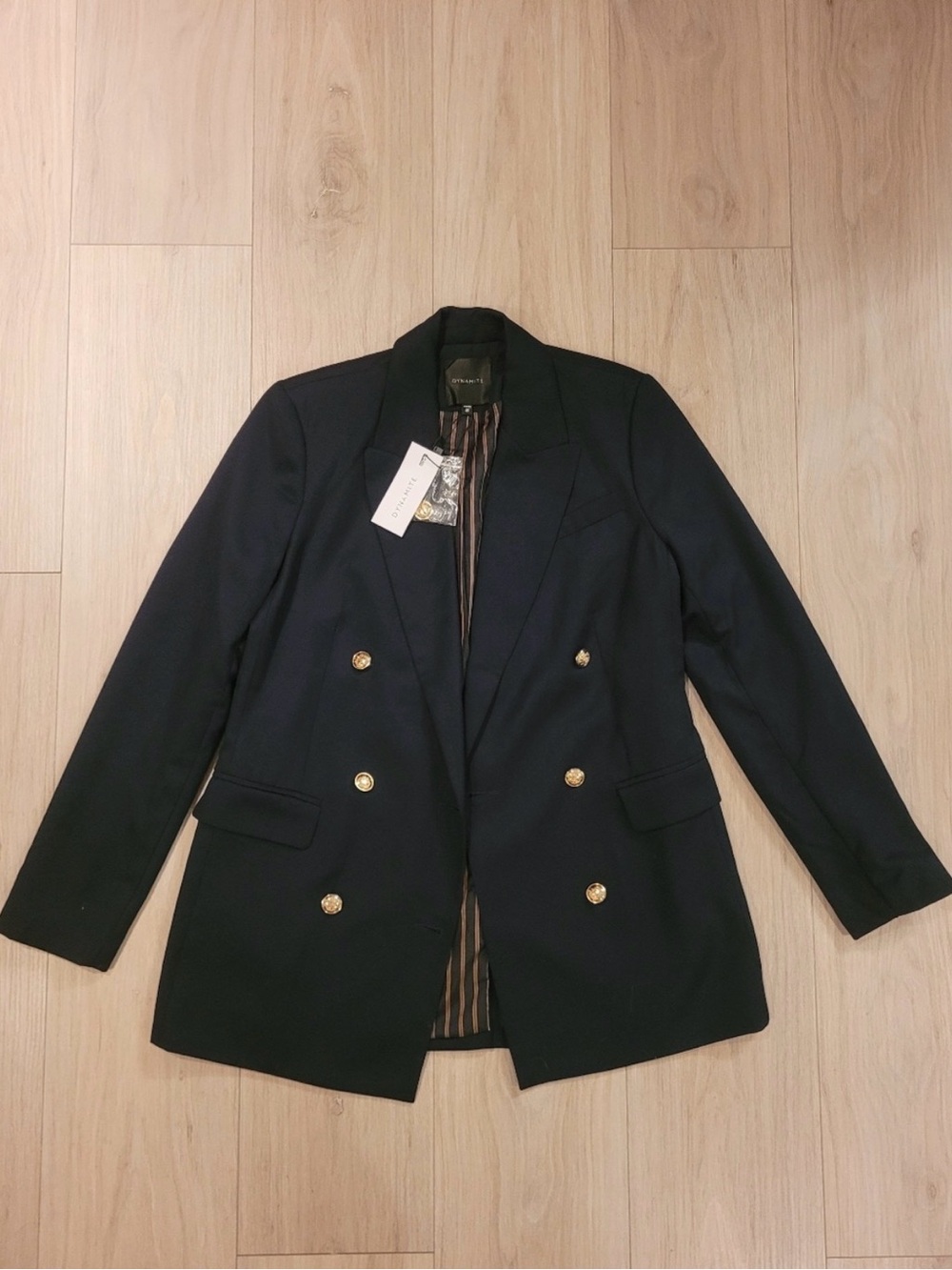 NWT* Dynamite Navy Double-Breasted Blazer with Gold Buttons